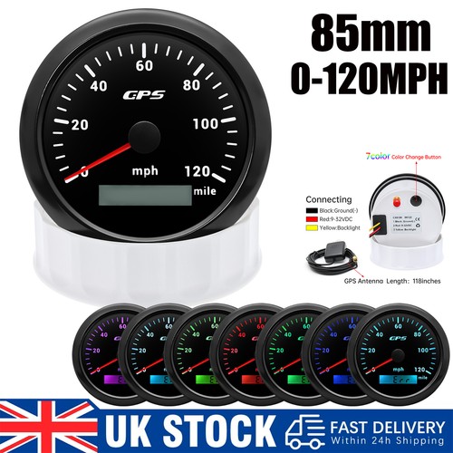 85mm black gps speedometer - 85mm,