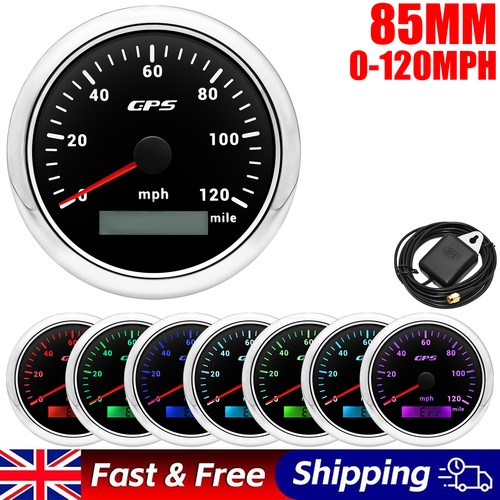 85mm gps speedometer 120mph - gps, 0-120mph